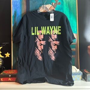 Lil Wayne Black and Pink Graphic Tee Size L NWT